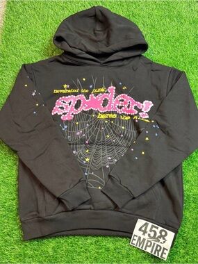 Black Spider Graphic Zip-Up Hoodie - Unbranded